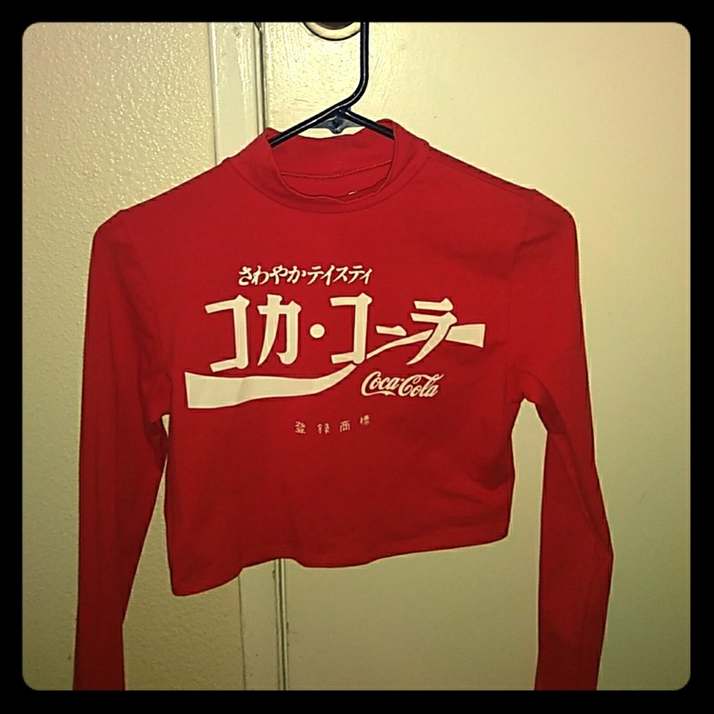 Japan Coca Cola long sleeve crop top